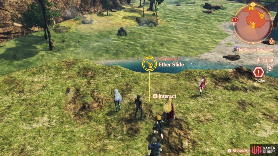 Use the southern of the two Ether Slides on the floating island