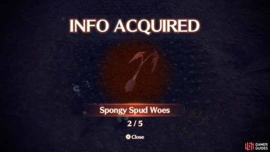 Anyway, you need to identify five discolored spuds, obtaining an Info Fragment for each one.