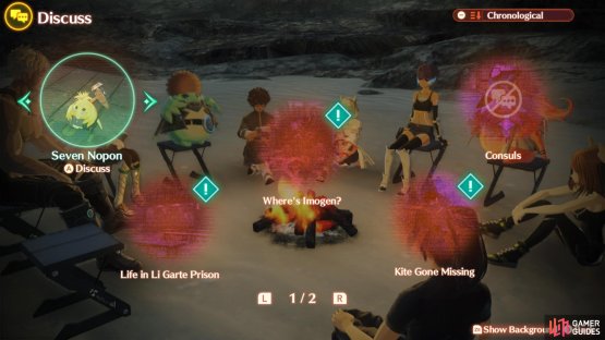 Discuss the &ldquo;Seven Nopon&rdquo; topic at a rest area.