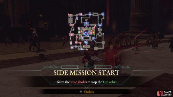 The Fire Orbs will be to the sides of the area with Aegir