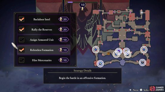 Choosing the formation Strategy will put you right next to those strongholds