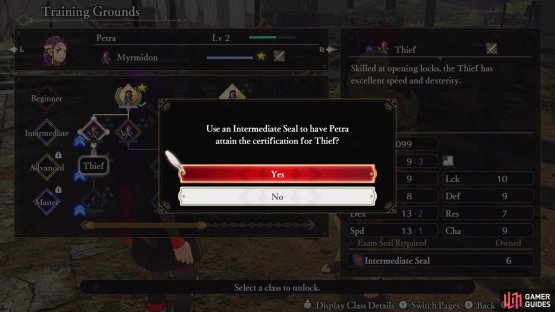 You will need Exam Seals to unlock better classes for each character