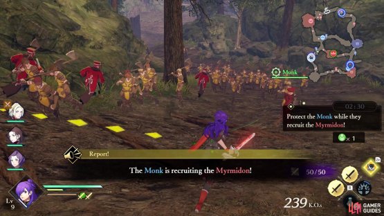 The Monk will attempt to recruit the Myrmidon