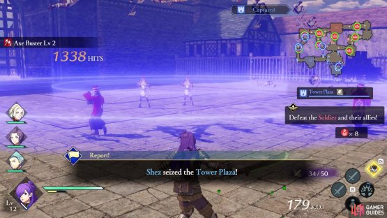As a sword-wielding Shez, take the stronghold just south of your starting position