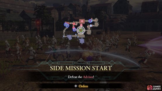 The Advisor will appear in the middle of the map
