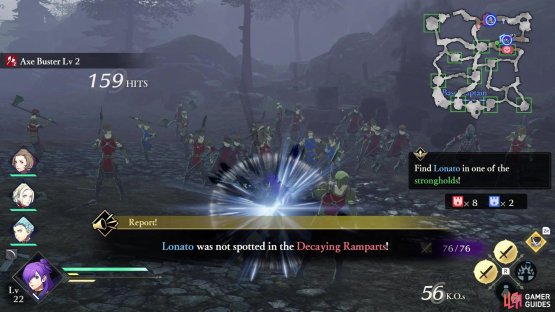You will get updates as you pass strongholds without Lonato in them
