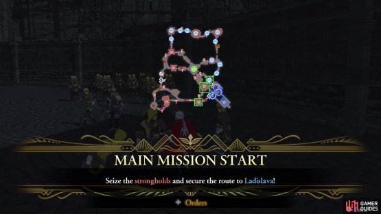 Your first goal is to secure the three strongholds in front of you