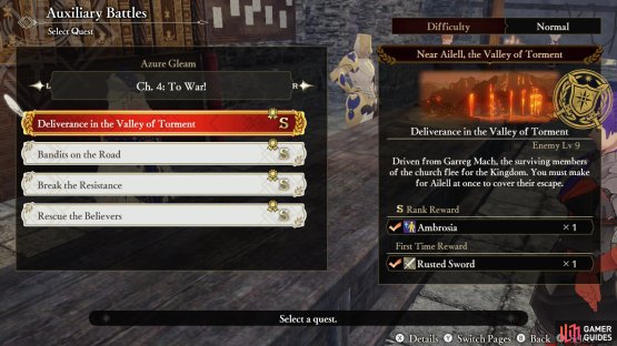 who will allow you to replay previously-cleared battles.