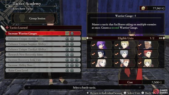 You can also mass-purchase unlocked upgrades for all relevant characters, which can get awfully expensive.