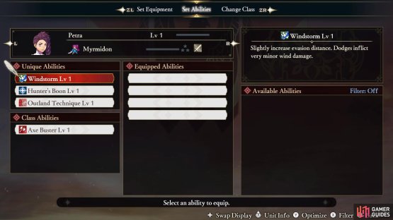 Windstorm boosts increases the distance of Petra&rsquo;s dodge and adds minor Wind damage.