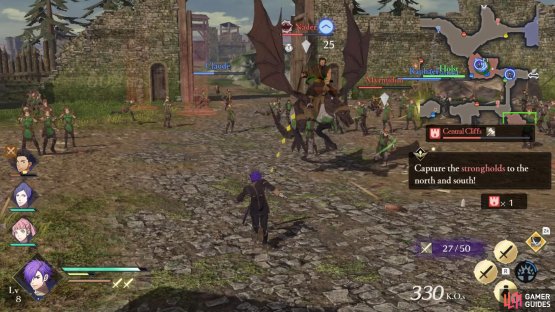 Use bows or swords to send Nader running (or flying) away.