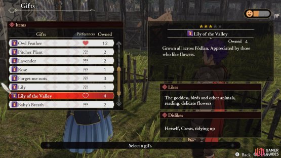 The game will also keep track of which gifts worked or not.