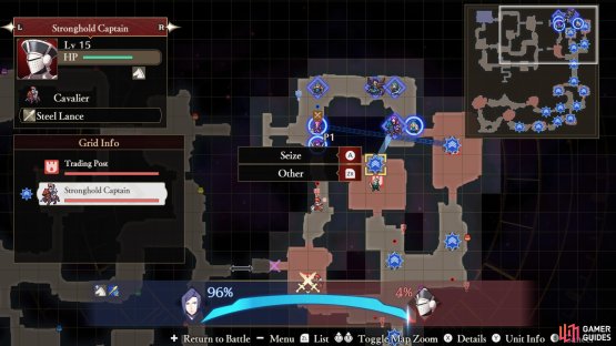 Order a few characters to capture two of the strongholds.