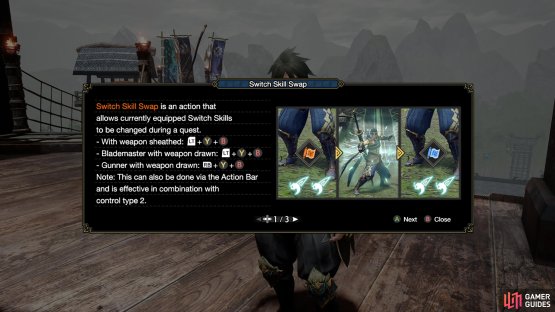 You can save loadouts of Switch Skills to each scroll, and change them mid-battle.