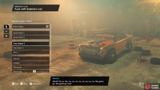The only way to get the info you need is to mess with his paint job on his own car.