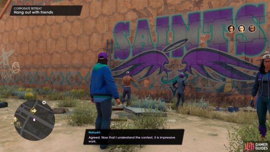 After defeating the gang you can admire your new Saints mural.