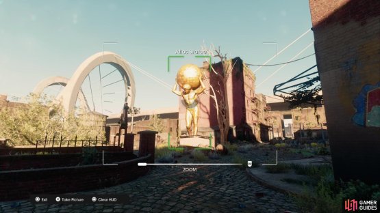 Take a picture of the &ldquo;Atlas Statue&rdquo; collectible to obtain it.