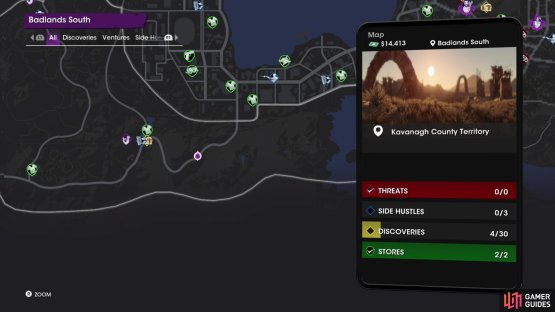 The location of the &ldquo;Cactus Cowboy&rdquo; collectible on the map.