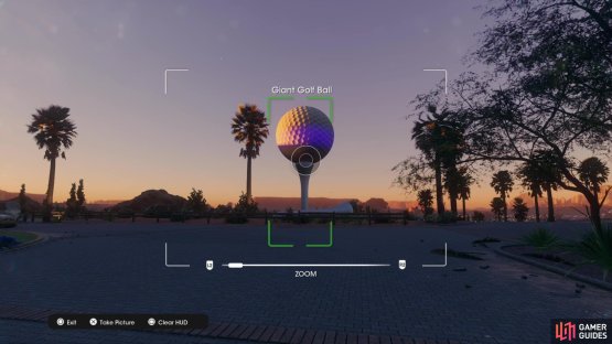 Take a picture of the &ldquo;Giant Golf Ball&rdquo; collectible to obtain it.