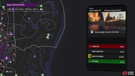 The location of the &ldquo;Metal Coyote&rdquo; collectible on the map.