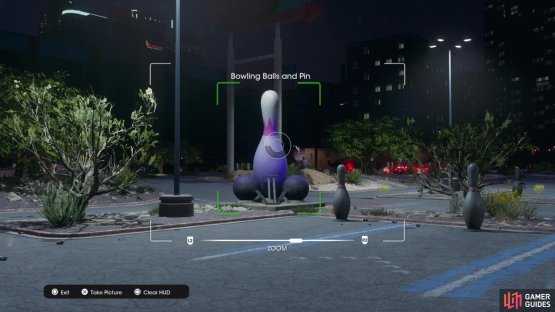 Take a picture of the &ldquo;Bowling Balls and Pin&rdquo; collectible to obtain it.