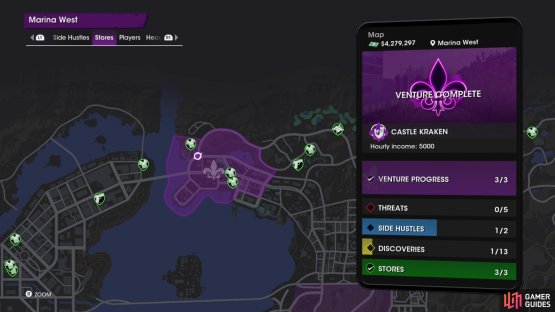 The location of the &ldquo;Flower Spur Statue&rdquo; collectible on the map.