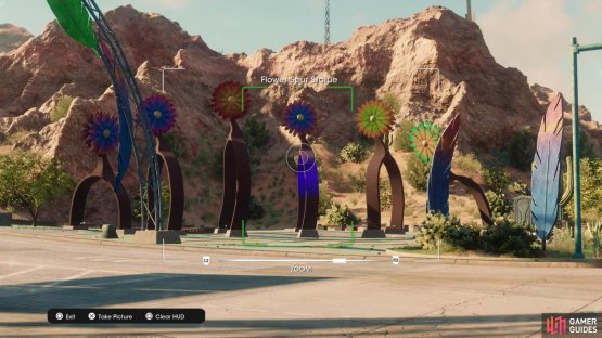 Take a picture of the &ldquo;Flower Spur Statue&rdquo; collectible to obtain it.