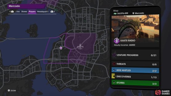 The location of the &ldquo;Guitar Guy Statue&rdquo; collectible on the map.