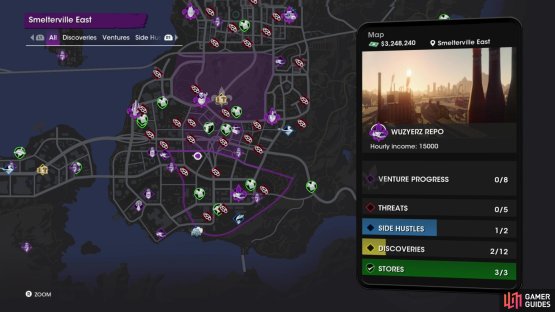 The location of the &ldquo;Mechaburger Stand&rdquo; collectible on the map.