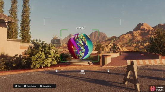 Take a picture of the &ldquo;Marble&rdquo; collectible to obtain it.