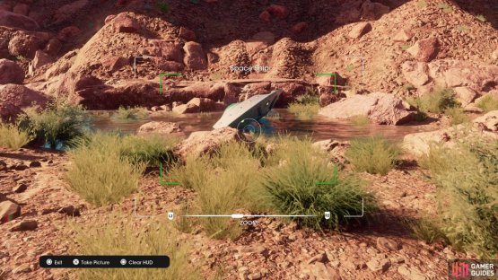 Take a picture of the &ldquo;Space Ship&rdquo; collectible to obtain it.