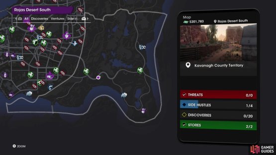 The location of the &ldquo;Route 66 Sign&rdquo; collectible on the map.