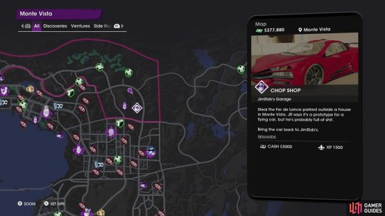 You’ll find a Fer de Lance parked near the rich houses on the heights of Monte Vista.