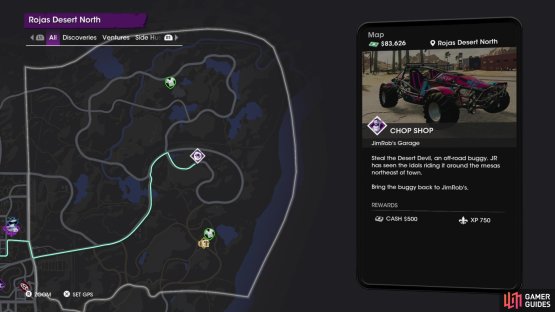 The static location for a Skorpio is deep in the Rojas Desert North region, but you can often find one driving about Old Town East and Old Town West.
