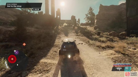 then hit a ramp near an abandoned mine to reach your destination.