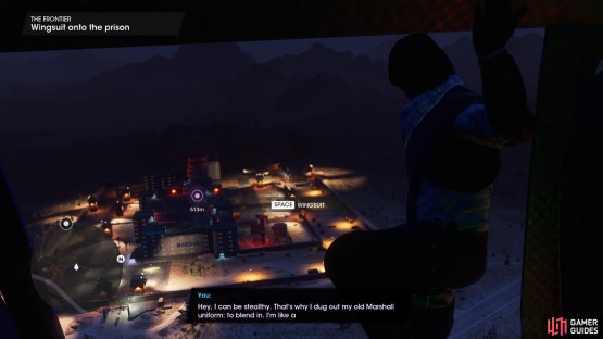 The mission opens with you hovering close to The Frontier read to jump.
