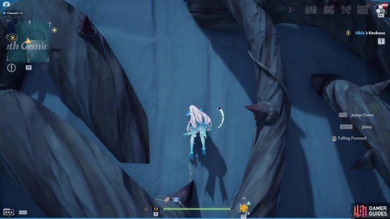 Find a safe space when traversing the mountain with thorns on as the thorns will throw you off if you touch them.