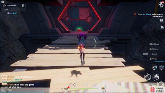 The first chest on easy is by one of the bridge platforms.