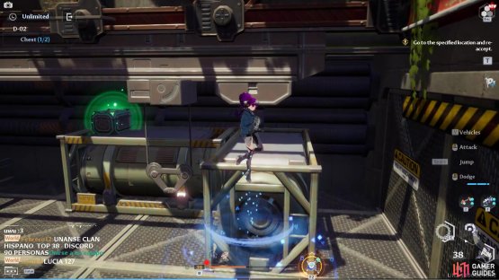 The second chest is on top of a machine at the end of the D-02 ruin.