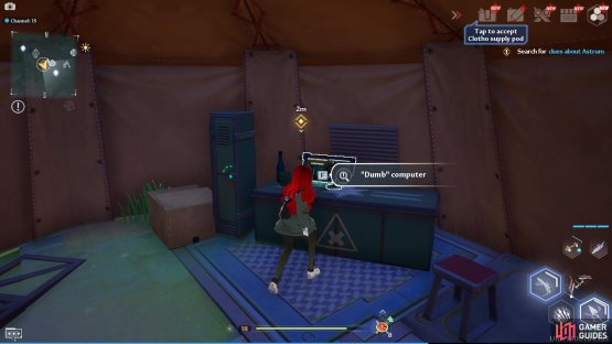 then interact with the pc inside the tent. 