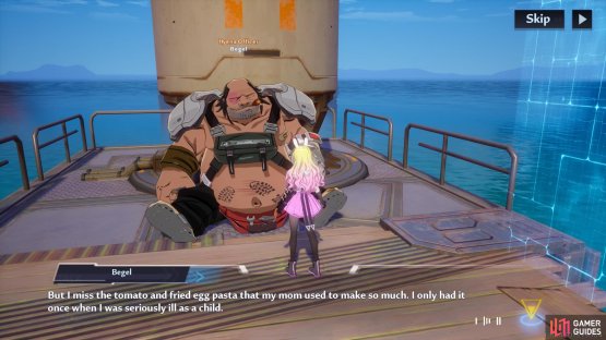 After speaking to Smoller, go to the opposite corner and speak to Begel.