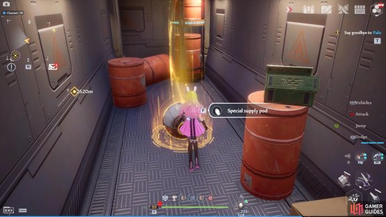 A special supply pod can be found deep within the Dawn Frontier.