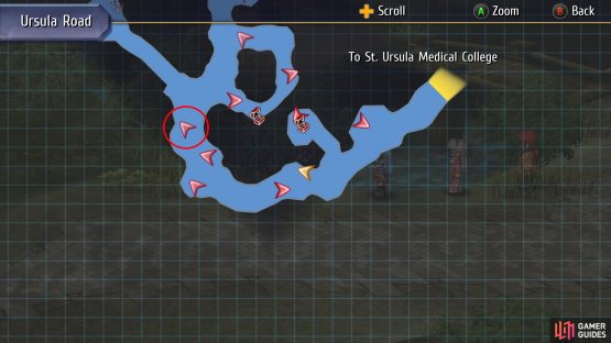 Check your map when you zone in from Ursula Medical College and look for this marker to indicate the Shining Pom is there