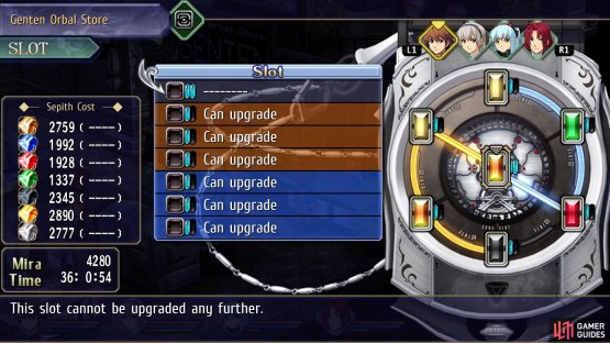 Opening and upgrading the slots will increase your maximum EP