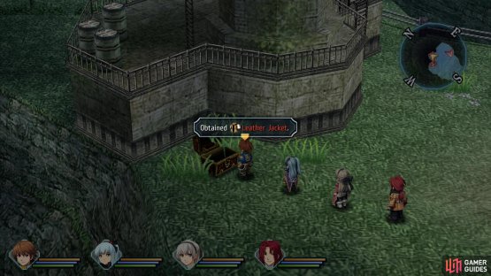 Plunder a chest on the first screen to find a Leather Jacket,
