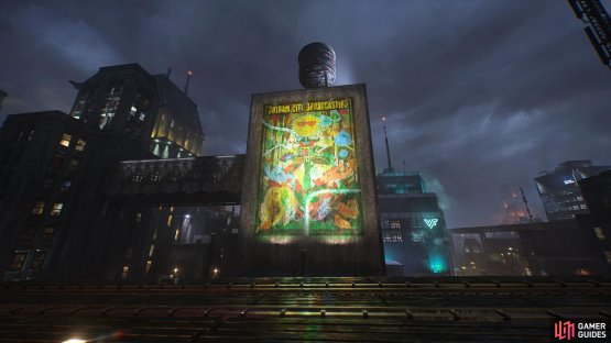 A Green Gotham Street Art painted by artist Kru Tuesday.