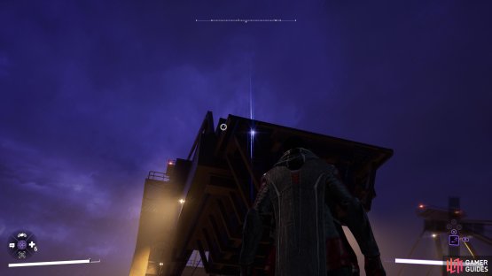 It&rsquo;s on top of the easternmost crane