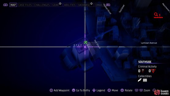 The location of the sixth Batarang on the map