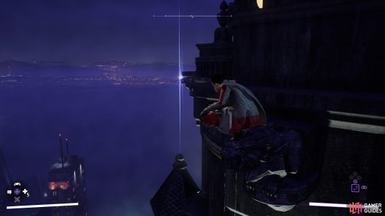 It&rsquo;s on a gargoyle near the top of Cobblepot Steel