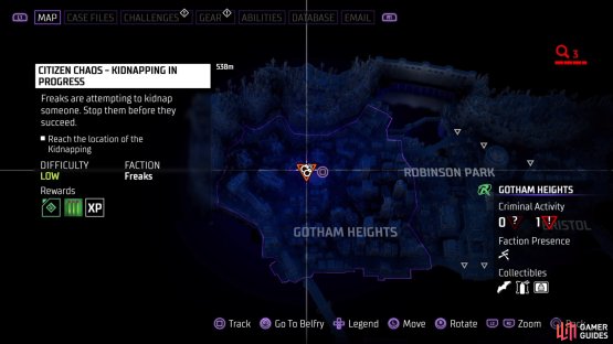 The location of the second crime on the map